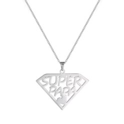 Collar Super Papa Acero Plateado