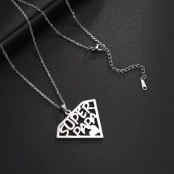 Collar Super Papa Acero Plateado