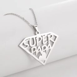 Collar Super Papa Acero Plateado