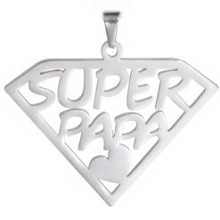 Collar Super Papa Acero Plateado