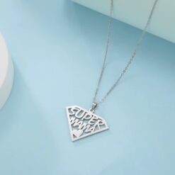 Collar Super Mama Acero Plateado