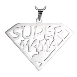 Collar Super Mama Acero Plateado