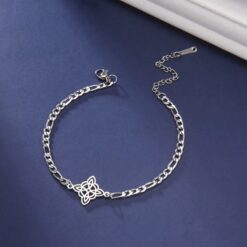 Pulsera Nudo de Bruja Celta Fígaro Plateada Acero