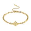 Pulsera Nudo de Bruja Celta Figaro Dorada Acero
