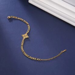 Pulsera Nudo de Bruja Celta Figaro Dorada Acero