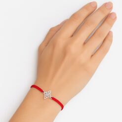 Pulsera Plata 925 Nudo de Bruja Hilo Rojo Trenzado
