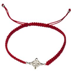 Pulsera Plata 925 Nudo de Bruja Hilo Rojo Trenzado