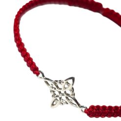 Pulsera Plata 925 Nudo de Bruja Hilo Rojo Trenzado