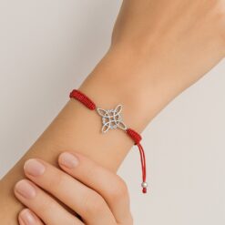 Pulsera Plata 925 Nudo de Bruja Hilo Rojo Circones Trenzado