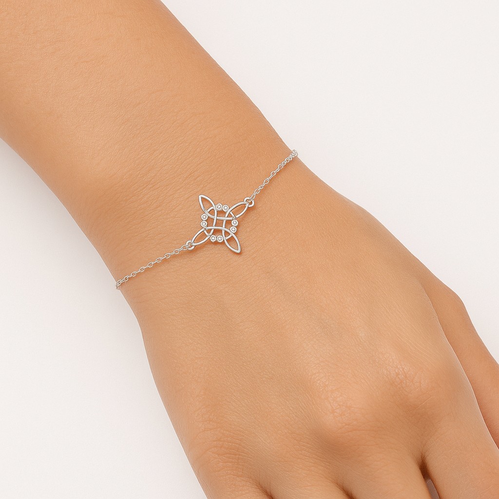 Pulsera Plata 925 Nudo de Bruja Celta Circones
