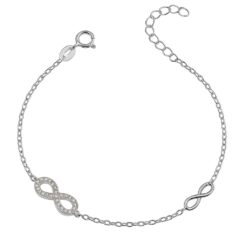 Pulsera Plata 925 Dos Infinitos y Circones