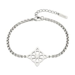Pulsera Nudo de Bruja Celta Plateada Acero MD1125