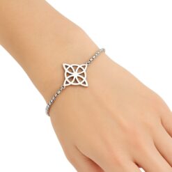 Pulsera Nudo de Bruja Celta Plateada Acero MD1125