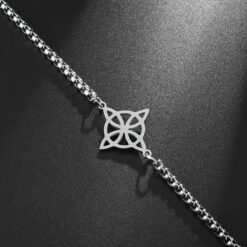 Pulsera Nudo de Bruja Celta Plateada Acero MD1125