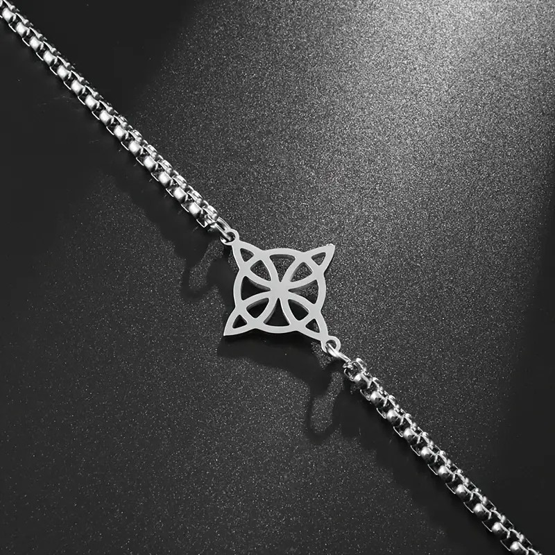 Pulsera Nudo de Bruja Celta Plateada Acero MD1125