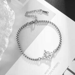 Pulsera Nudo de Bruja Celta Plateada Acero MD1125