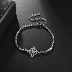 Pulsera Nudo de Bruja Celta Plateada Acero MD1125