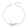 Pulsera Plata 925 Infinito Corazón y Circones Colores