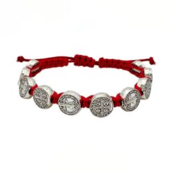Pulsera Hilo Rojo San Benito Protector 10 Medallas MD1127