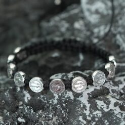 Pulsera Hilo Negro San Benito Protector 10 Medallas MD1128