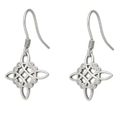 Aros Plata 925 Nudo de Bruja Celta y Circones