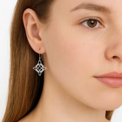 Aros Plata 925 Nudo de Bruja Celta y Circones