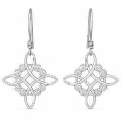 Aros Plata 925 Nudo de Bruja Celta y Circones