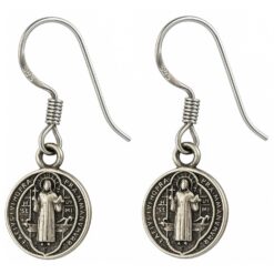 Aros Plata 925 Colgante San Benito Protector Medalla