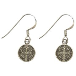 Aros Plata 925 Colgante San Benito Protector Medalla