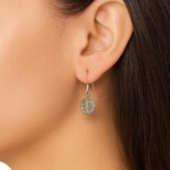 Aros Plata 925 Colgante San Benito Protector Medalla
