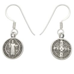 Aros Plata 925 Colgante San Benito Protector Medalla