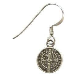 Aros Plata 925 Colgante San Benito Protector Medalla