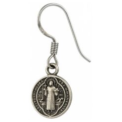 Aros Plata 925 Colgante San Benito Protector Medalla
