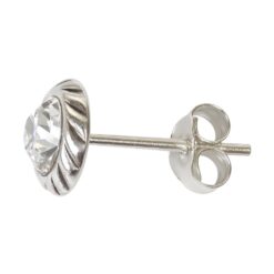 Aros Plata 925 Apegados Cristal Austriaco 7mm