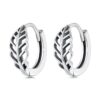 Aros Plata 925 Argollas Huggie Hojas de Otoño 12mm