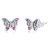 Aros Plata 925 Mini Mariposa Multicolor