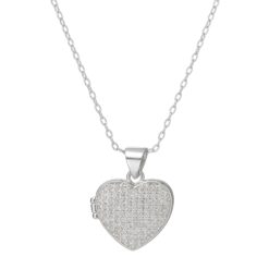 Collar Relicario Plata 925 Corazón Con Circones