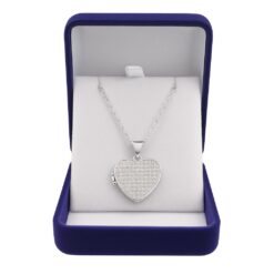 Collar Relicario Plata 925 Corazón Con Circones