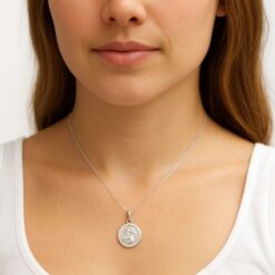 Collar Medalla Plata 925 Virgen Del Carmen Milagrosa