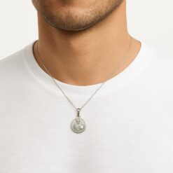 Collar Medalla Plata 925 Virgen Del Carmen Milagrosa
