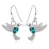 Aros Colgante Colibri Cristal verde