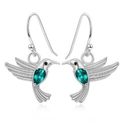 Aros Colgante Colibri Cristal verde