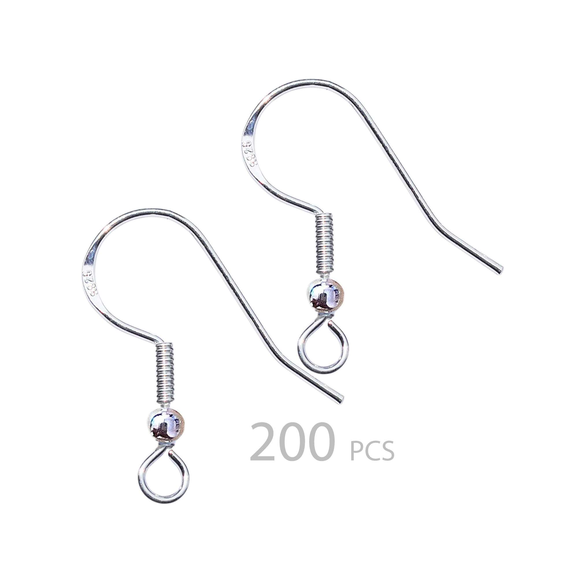 Pack 200 Ganchos Para Aros Plateados Bolita - Imagen 2
