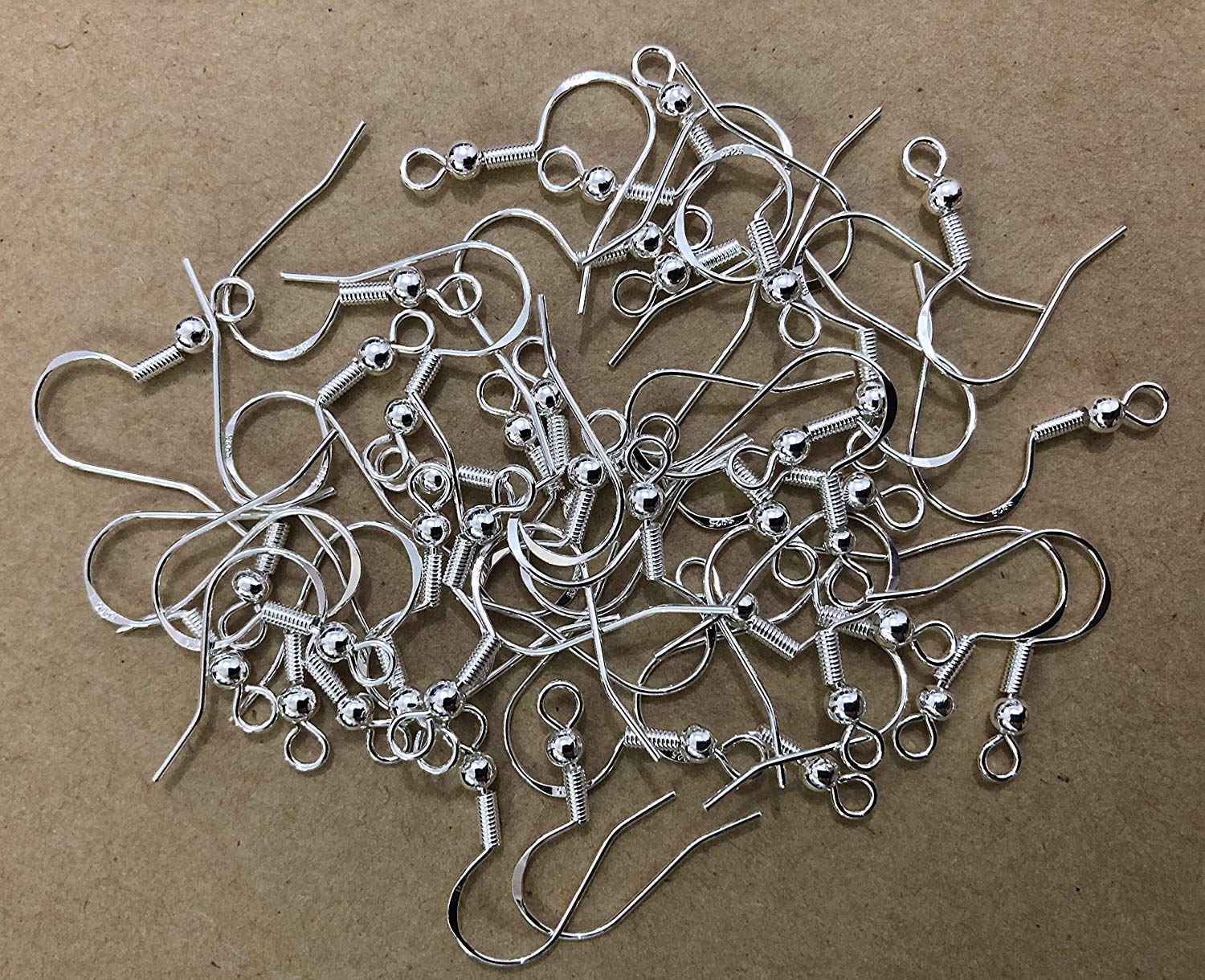 Pack 200 Ganchos Para Aros Plateados Bolita - Imagen 4